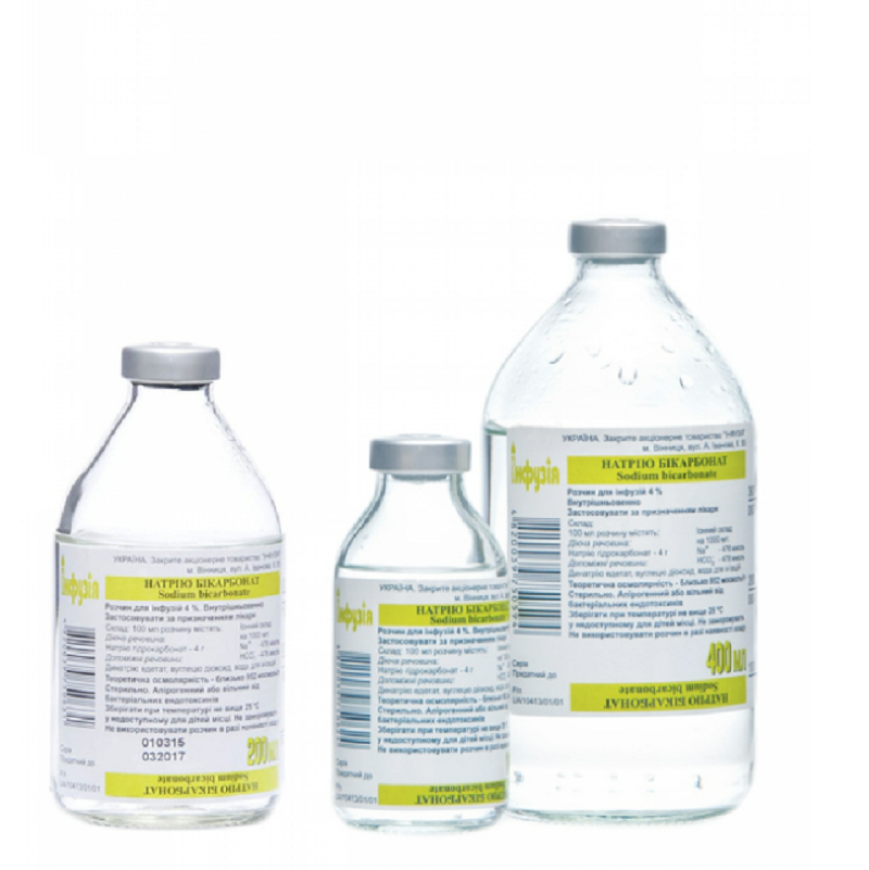 НАТРІЮ БІКАРБОНАТ розчин для інфузій 4% пляшка 100мл